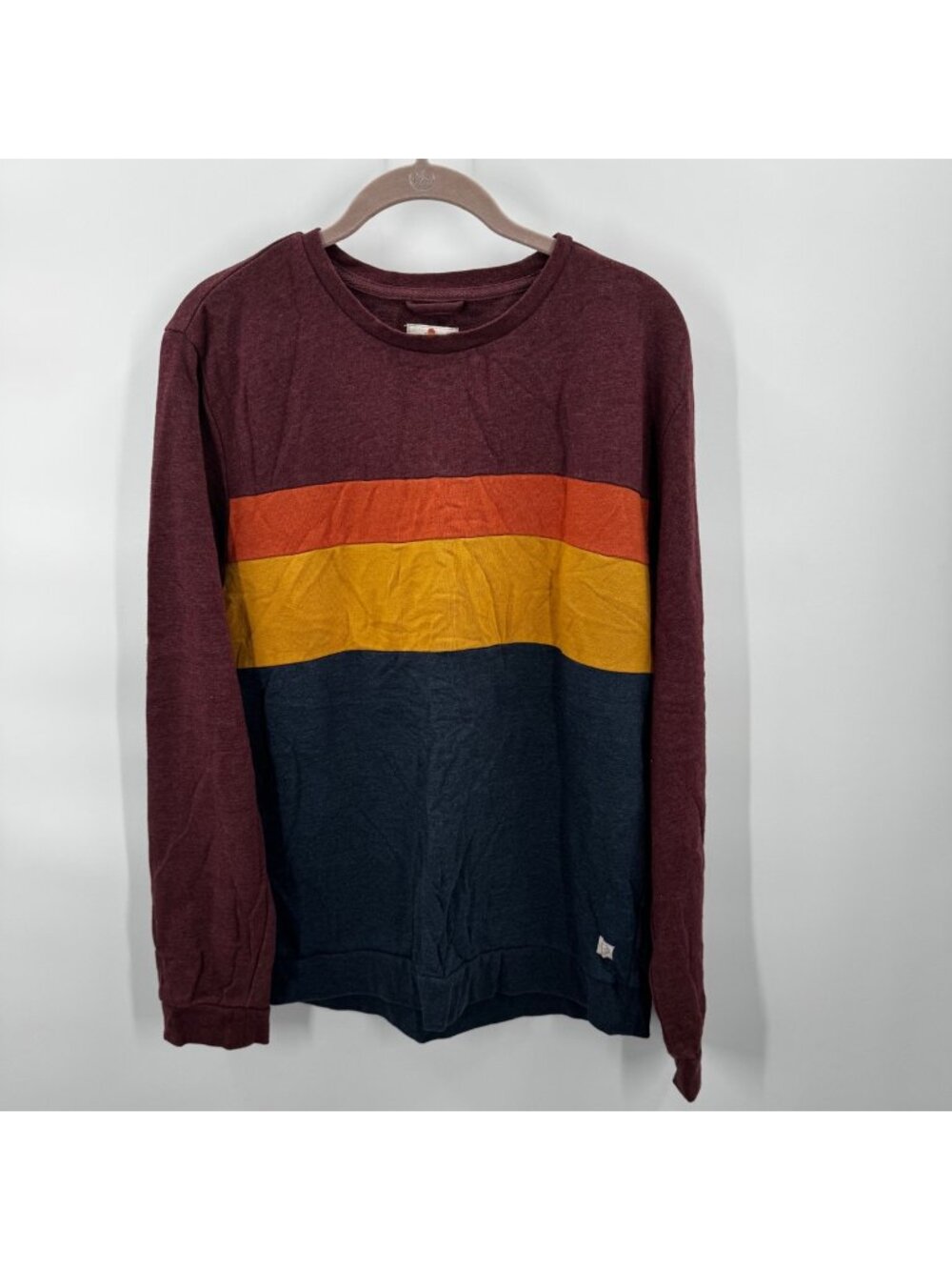 Marine Layer Color Block Crew Neck Sweatshirt Womens Large Cotton Blend